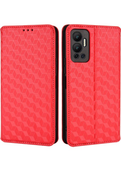 Infinix Hot 12 4g X6817 Pu Deri Deri Flip Cüzdan Kılıfı Stand Özellik Manyetik Otomatik Kapanış Kapağı (Yurt Dışından)
