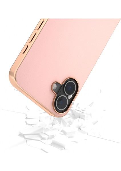 iPhone 16 Elektro Kaplama Kenar Pu Deri Kaplamalı Tpu+Pc Telefon Kapağı (Yurt Dışından) modelleri