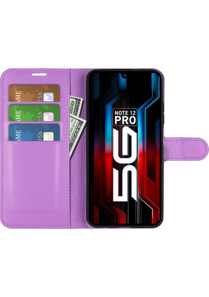 Infinix Note 12 Pro 5g Stand Telefon Kılıfı, Cüzdan Fonksiyonu Litchi Doku Deri Kabuk Kapağı (Yurt Dışından)