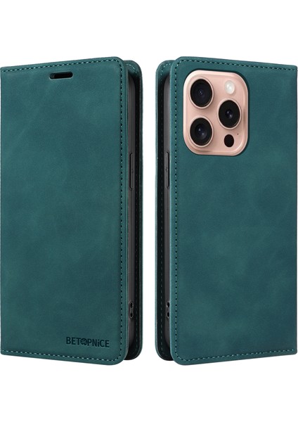 iPhone 16 Pro Cüzdan Güçlü Manyetik Deri Telefon Kılıfı (Yurt Dışından)
