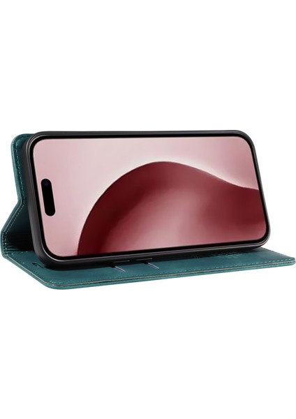 iPhone 16 Pro Cüzdan Güçlü Manyetik Deri Telefon Kılıfı (Yurt Dışından)