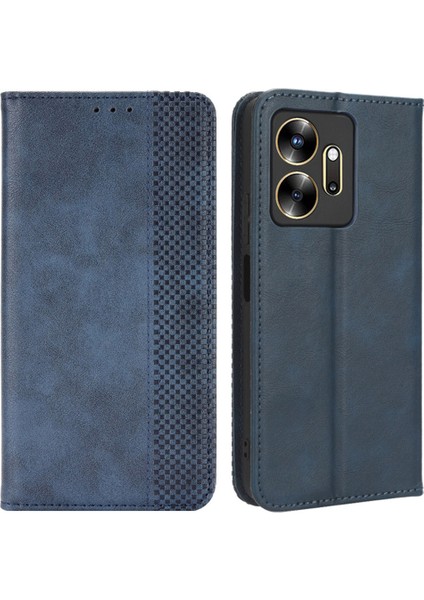 Infinix Zero 20 4g X6821 Cüzdan Telefon Kılıfı Retro Pu Deri Kapak Manyetik Kapatma Stand Kılıfı (Yurt Dışından)