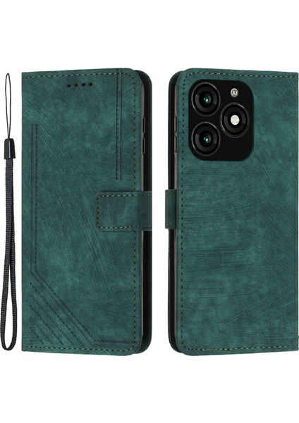 Tecno Spark 20 Skin Touch Cüzdan Kılıf Pu Deri Standlı Flip Telefon Kapağı (Yurt Dışından)