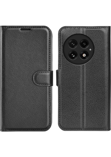 Oneplus 13 Litchi Doku Darbeye Dayanıklı Deri Cüzdan Telefon Kapağı (Yurt Dışından)