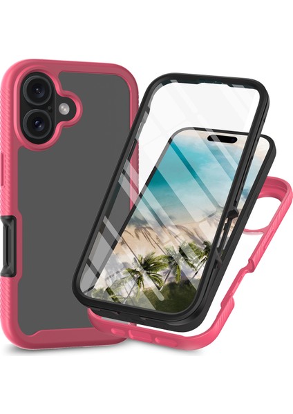 iPhone 16 Pc+Tpu Şeffaf Telefon Kapağı (Yurt Dışından)