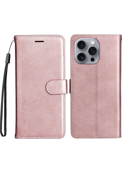 iPhone 16 Pro Max Cüzdan Deri Çevirmeli Telefon Kapağı (Yurt Dışından)