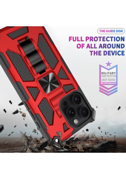 iPhone 16 Pro Max Kickstand Düşmeye Pc + Tpu Arka Kapak (Yurt Dışından)