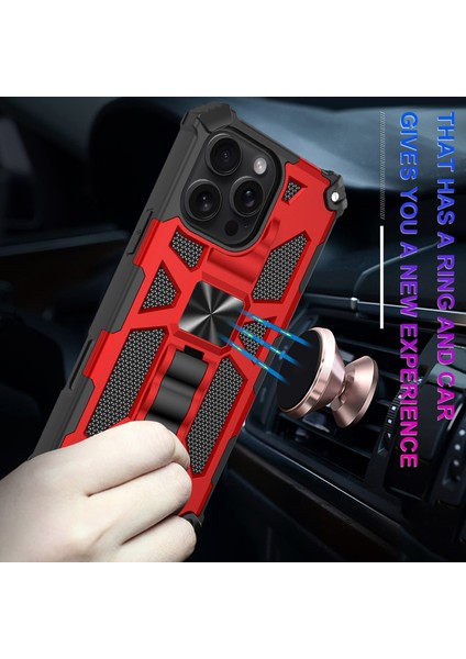 iPhone 16 Pro Max Kickstand Düşmeye Pc + Tpu Arka Kapak (Yurt Dışından)