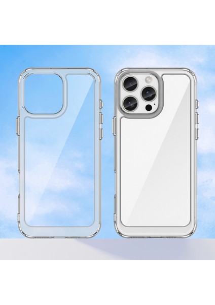iPhone 16 Pro Max Tpu + Akrilik Darbeye Dayanıklı Koruyucu Şeffaf Telefon Kapağı (Yurt Dışından)