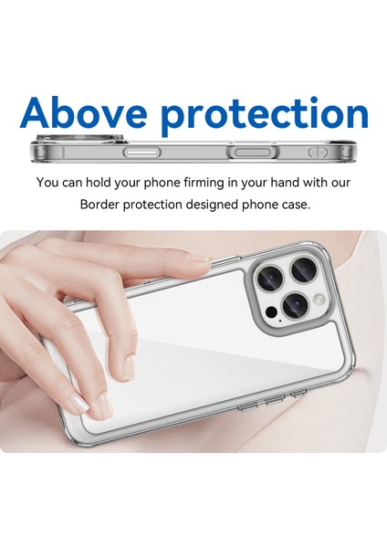 iPhone 16 Pro Max Tpu + Akrilik Darbeye Dayanıklı Koruyucu Şeffaf Telefon Kapağı (Yurt Dışından)