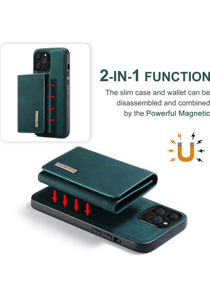 iPhone 16 Pro Max Çıkarılabilir Cüzdanlı Kickstand Pu Telefon Kılıfı (Yurt Dışından)