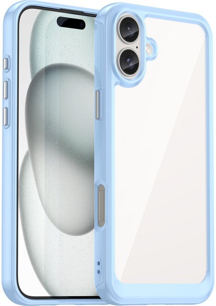 iPhone 16 Plus Tpu Çerçeve Şeffaf Akrilik Arka Telefon Kapağı (Yurt Dışından)