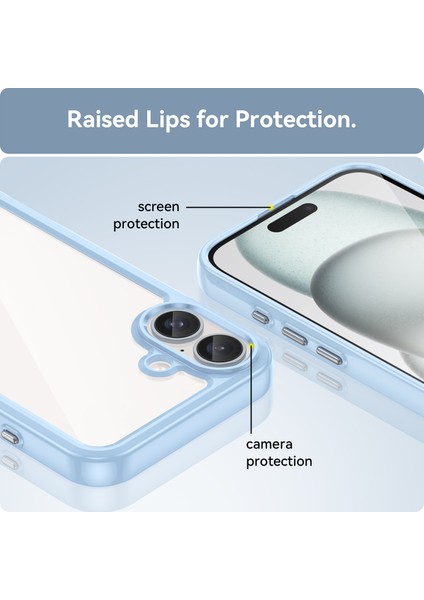 iPhone 16 Plus Tpu Çerçeve Şeffaf Akrilik Arka Telefon Kapağı (Yurt Dışından)