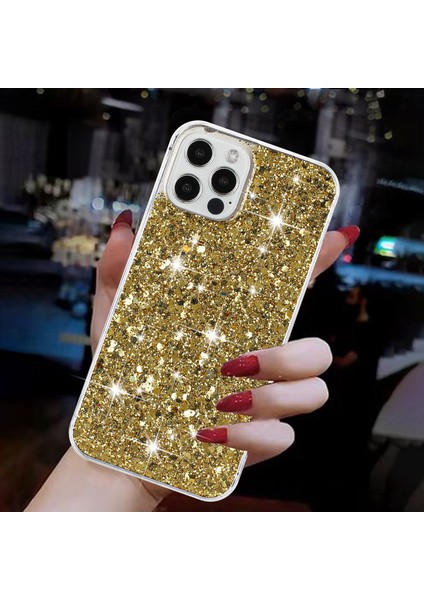 iPhone 16 Pro Max Tpu Düşme Koruması Epoksi Parıltılı Payetler Telefon Kapağı (Yurt Dışından)