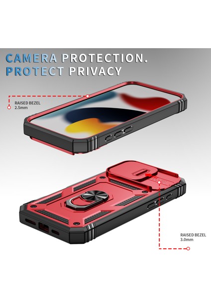 iPhone 16 Pro Kayar Kamera Kapak Halkası Kickstand Pc+Tpu Telefon Kabuğu (Yurt Dışından) modelleri