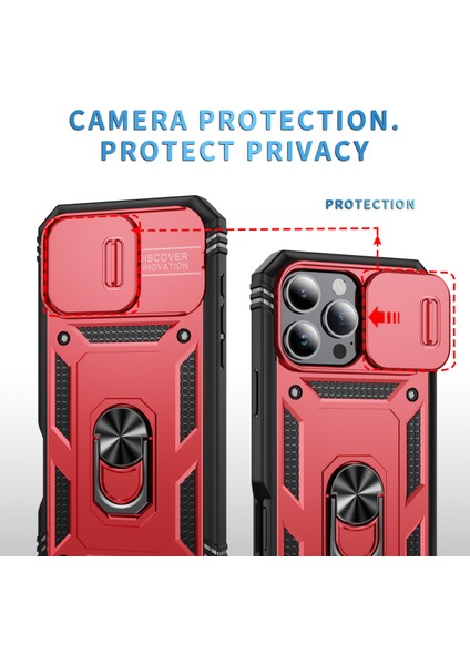 iPhone 16 Pro Kayar Kamera Kapak Halkası Kickstand Pc+Tpu Telefon Kabuğu (Yurt Dışından) indirimleri