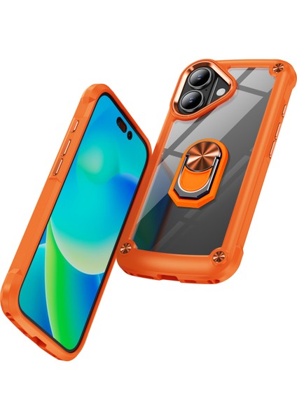 iPhone 16 Alaşım Lens Çerçevesi Pc + Tpu Kickstand Telefon Arka Kapağı (Yurt Dışından) fiyatları