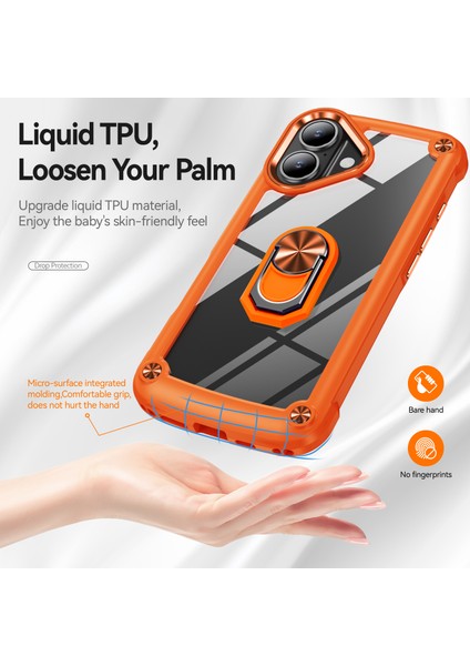 iPhone 16 Alaşım Lens Çerçevesi Pc + Tpu Kickstand Telefon Arka Kapağı (Yurt Dışından) modelleri