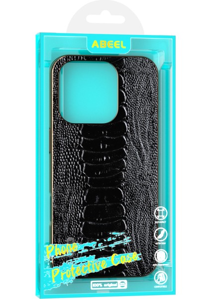 iPhone 16 Pro Max Galvanik Kenar Timsah Dokusu Hakiki Inek Derisi+Tpu+Pc Telefon Kapağı (Yurt Dışından)