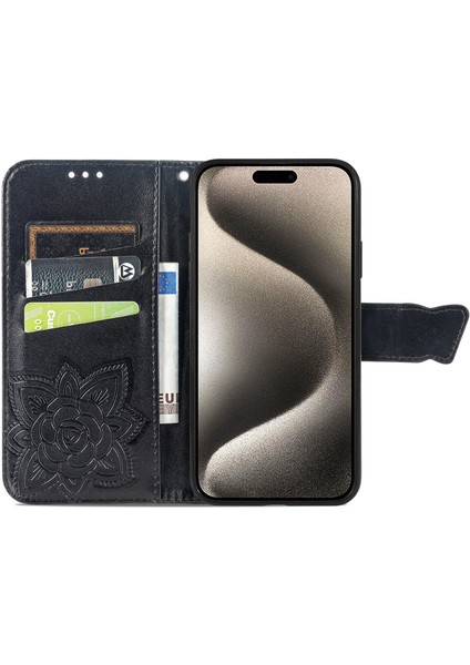 iPhone 16 Pro Max Pu Deri Cüzdan Telefon Kılıfı (Yurt Dışından)