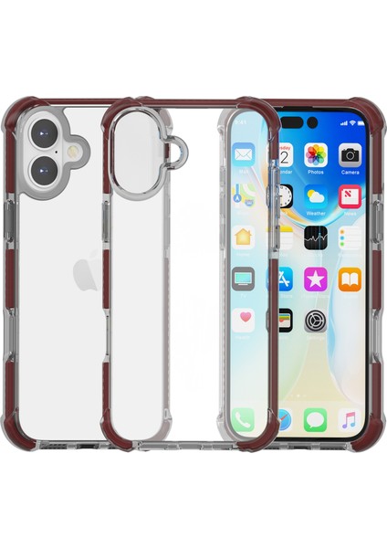 iPhone 16 Plus Şeffaf Telefon Kılıfı Tpu+Tpe+Pc Telefon Kapağı (Yurt Dışından)