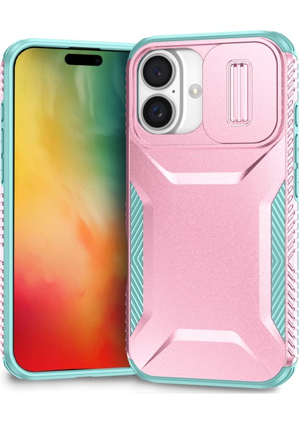iPhone 16 Plus Tpu+Pc Slayt Lens Korumalı Telefon Kapağı (Yurt Dışından)