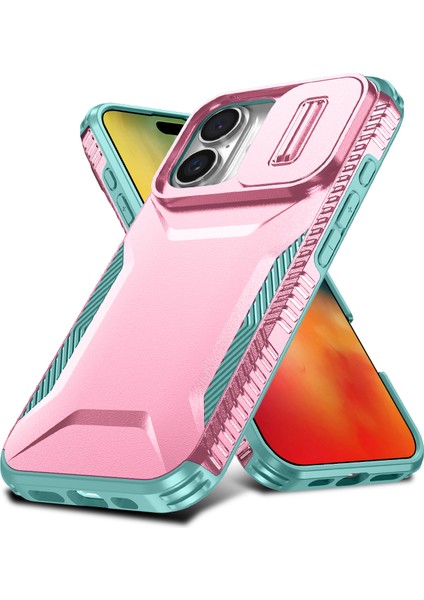 iPhone 16 Plus Tpu+Pc Slayt Lens Korumalı Telefon Kapağı (Yurt Dışından)