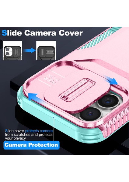 iPhone 16 Plus Tpu+Pc Slayt Lens Korumalı Telefon Kapağı (Yurt Dışından)