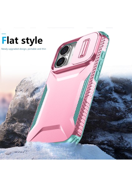 iPhone 16 Plus Tpu+Pc Slayt Lens Korumalı Telefon Kapağı (Yurt Dışından)