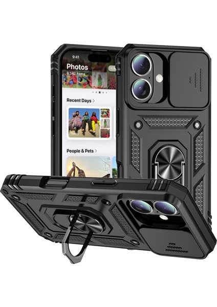 iPhone 16 Plus Halka Çubuğu Pc+Tpu Telefon Koruyucu (Yurt Dışından)