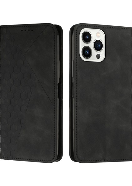 iPhone 16 Pro Max Telefon Standı Kılıfı Manyetik Kapatma Pu Deri Kapak (Yurt Dışından)