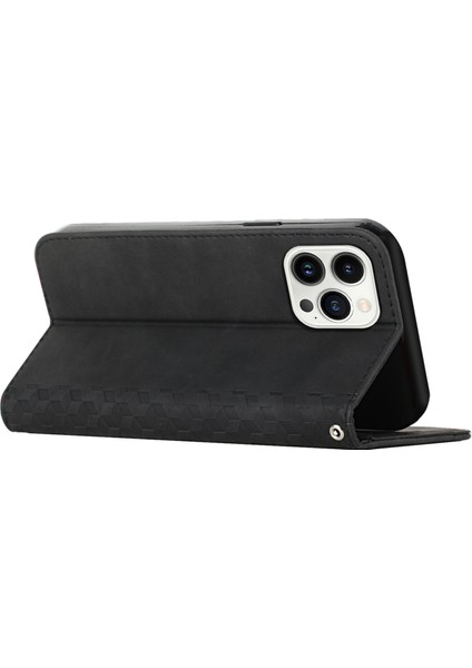 iPhone 16 Pro Max Telefon Standı Kılıfı Manyetik Kapatma Pu Deri Kapak (Yurt Dışından)