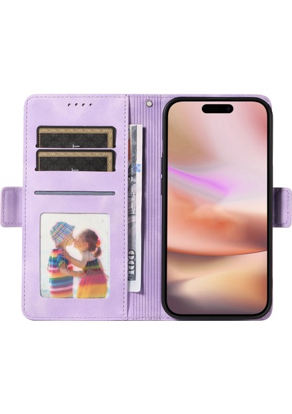 iPhone 16 Plus Eşkenar Dörtgen Yıldızlı Pu Deri Koruyucu Telefon Kılıfı (Yurt Dışından)