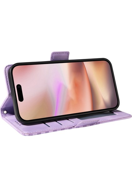 iPhone 16 Plus Eşkenar Dörtgen Yıldızlı Pu Deri Koruyucu Telefon Kılıfı (Yurt Dışından)