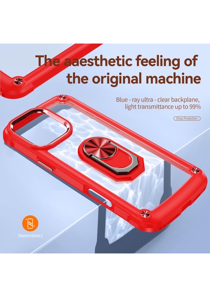 iPhone 16 Pro Max Alaşım Lens Çerçevesi Pc + Tpu Kickstand Telefon Arka Kapağı (Yurt Dışından)