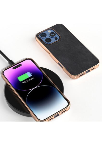 iPhone 16 Pro Elektro Kaplama Pc Deri Darbeye Dayanıklı Arka Kapak (Yurt Dışından) fiyatları