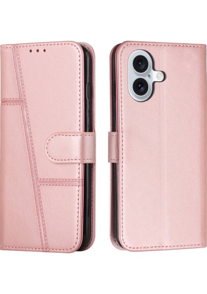 iPhone 16 Plus Cüzdan Çevirme Kitabı Pu Deri Koruyucu Telefon Kapağı (Yurt Dışından)