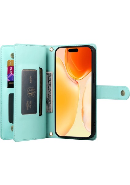 iPhone 16 Plus Fermuarlı Cep Deri Cüzdan Telefon Kılıfı Askılı (Yurt Dışından) fiyatları