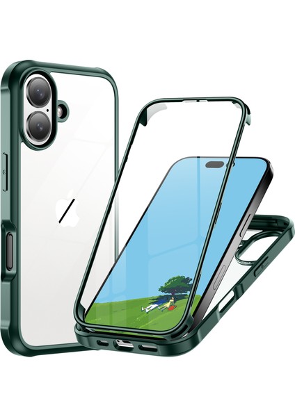 iPhone 16 Çift Taraflı Temperli Cam+Silikon+Tpu Tam Korumalı Telefon Kılıfı (Yurt Dışından) fiyatları
