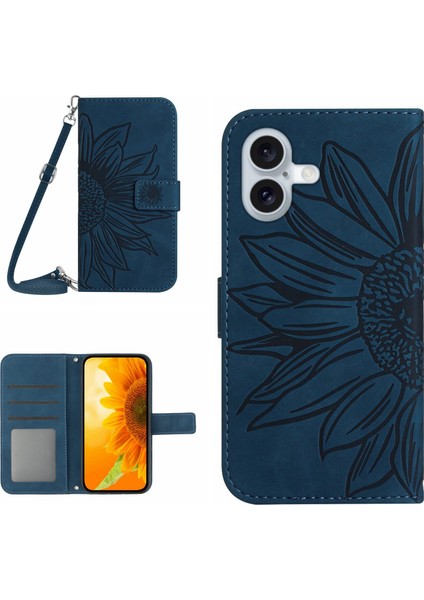 iPhone 16 Kayışlı Deri Telefon Kılıfı (Yurt Dışından)