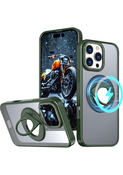iPhone 16 Pro Tpu+Pc Kickstand Telefon Kılıfı Magsafe ile Uyumlu (Yurt Dışından)