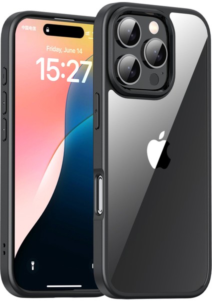 iPhone 16 Pro Max Şeffaf Telefon Kılıfı Tpu + Pc Arka Kapak (Yurt Dışından)