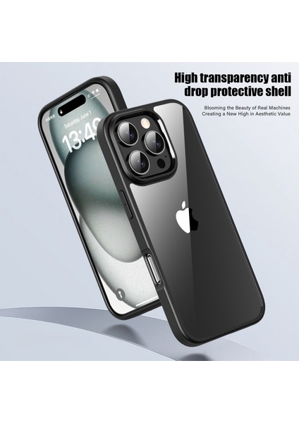 iPhone 16 Pro Max Şeffaf Telefon Kılıfı Tpu + Pc Arka Kapak (Yurt Dışından)