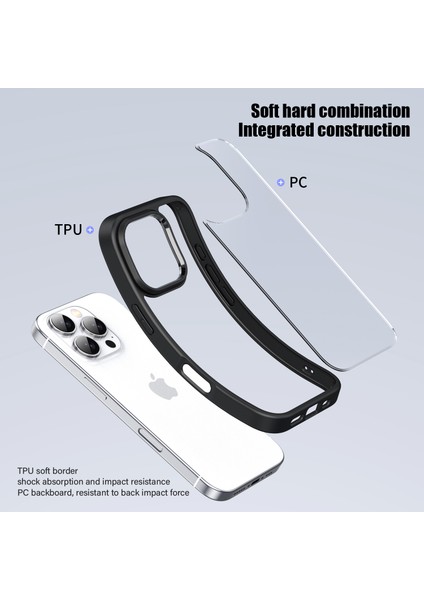 iPhone 16 Pro Max Şeffaf Telefon Kılıfı Tpu + Pc Arka Kapak (Yurt Dışından)
