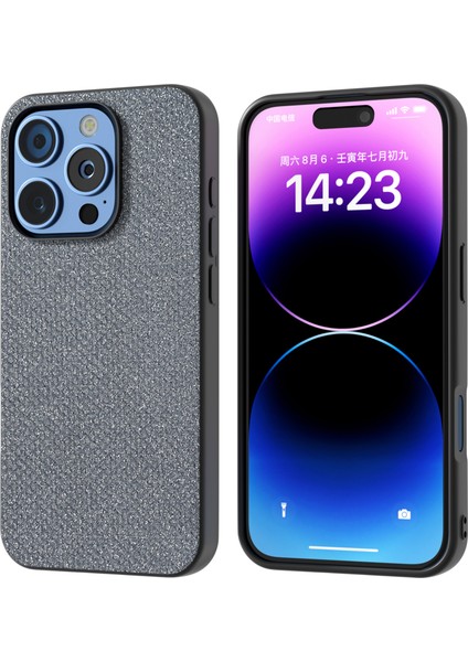 iPhone 16 Pro Glitter Yapay Doku Deri + Pc Telefon Kapağı (Yurt Dışından)