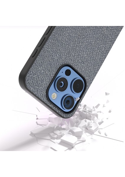 iPhone 16 Pro Glitter Yapay Doku Deri + Pc Telefon Kapağı (Yurt Dışından)