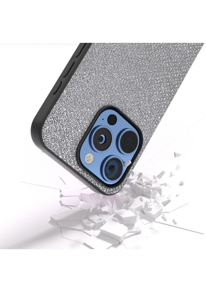 iPhone 16 Pro Glitter Yapay Doku Deri + Pc Telefon Kapağı (Yurt Dışından)