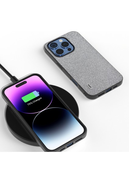 iPhone 16 Pro Glitter Yapay Doku Deri + Pc Telefon Kapağı (Yurt Dışından)