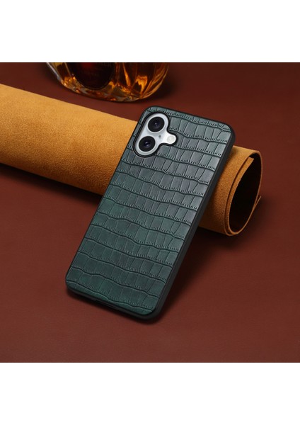 iPhone 16 Timsah Dokulu Deri Kaplamalı Pc+Tpu Telefon Kapağı (Yurt Dışından) fırsatları
