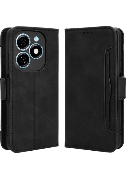 Tecno Spark 20 Pu Deri Çoklu Kart Yuvaları Cüzdan Halkalı Telefon Kılıfı Koruma Kapağı (Yurt Dışından)